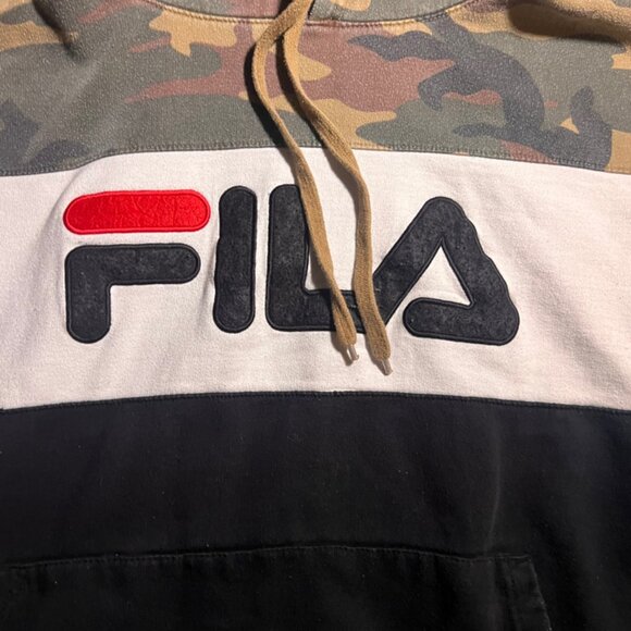 Fila Mens‎ 4XL Big & Tall Camouflage White Black Pullover Hoodie Sweatshirt (L) - Picture 2 of 7
